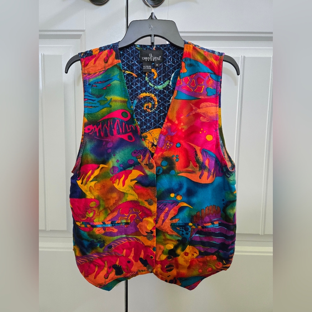 Carole Little Sport Tropical Fish Vest, Size Medium